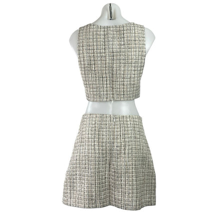 Reformation Plaid Check Zuri Crop Top Veranda Mini Flare A-Line Skirt Set Sz 2/4
