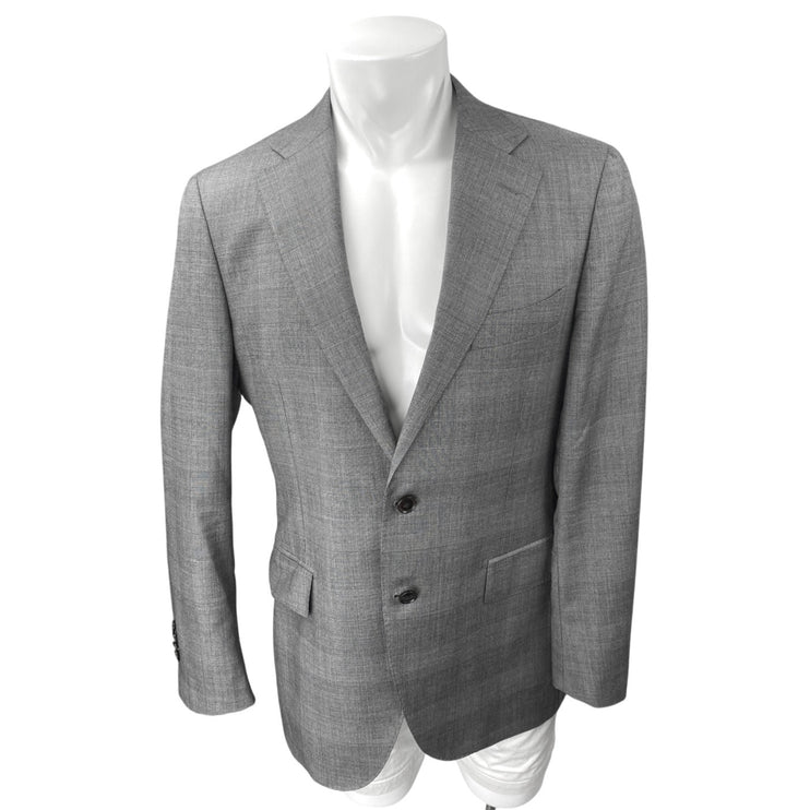 Suit Supply 100% Wool Men's Gray Long Sleeve Button Blazer Coat Suit Jacket 42