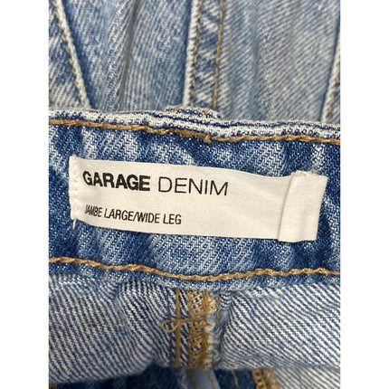 Garage Women's Blue Distressed High Waisted Wide Leg Baggy Denim Jeans Size 7