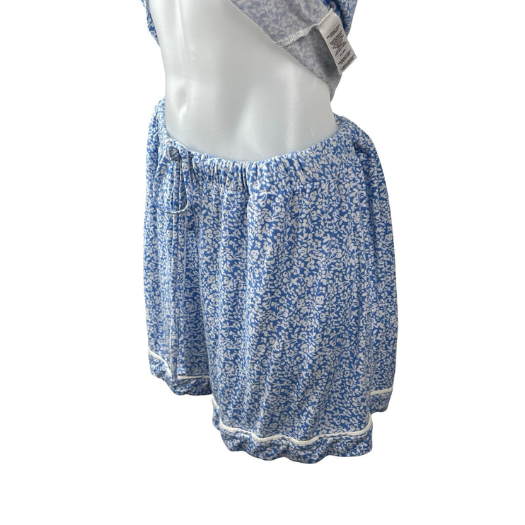 Vineyard Vines Blue Floral Camisole Tank Shorts Sleepwear Pajamas Set Size L