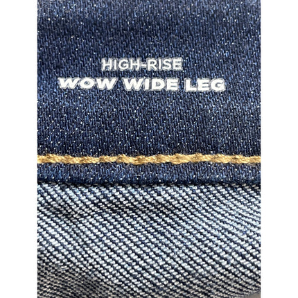 Old Navy Women's Blue Dark Wash High Rise Baggy Wide Leg Denim Jeans Pants Sz 4