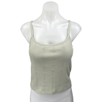 Madewell Women's Green Rib Knit Sleeveless Cami Camisole Crop Tank Top Size XS