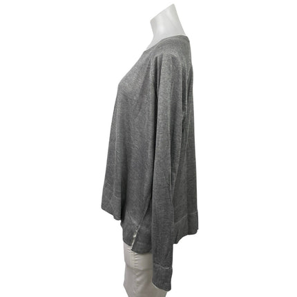 Zara Women's Gray Kintted Long Sleeve Crew Neck Sweatshirt Sweater Top Size XL