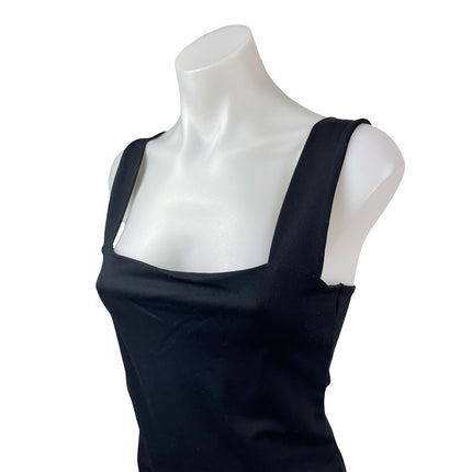 Abercrombie & Fitch Women's Black Square Neck Tank Thong Bodysuit Top Size M