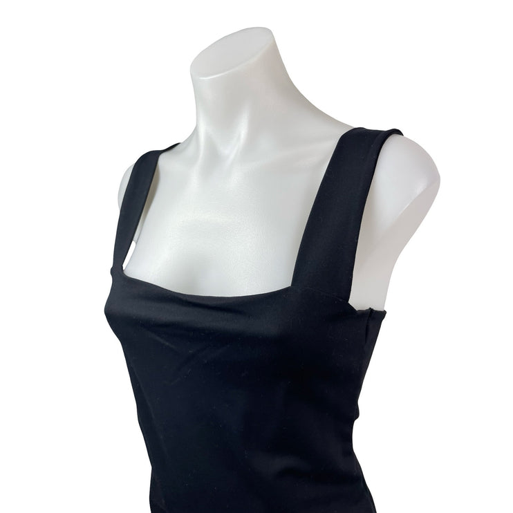 Abercrombie & Fitch Women's Black Square Neck Tank Thong Bodysuit Top Size M
