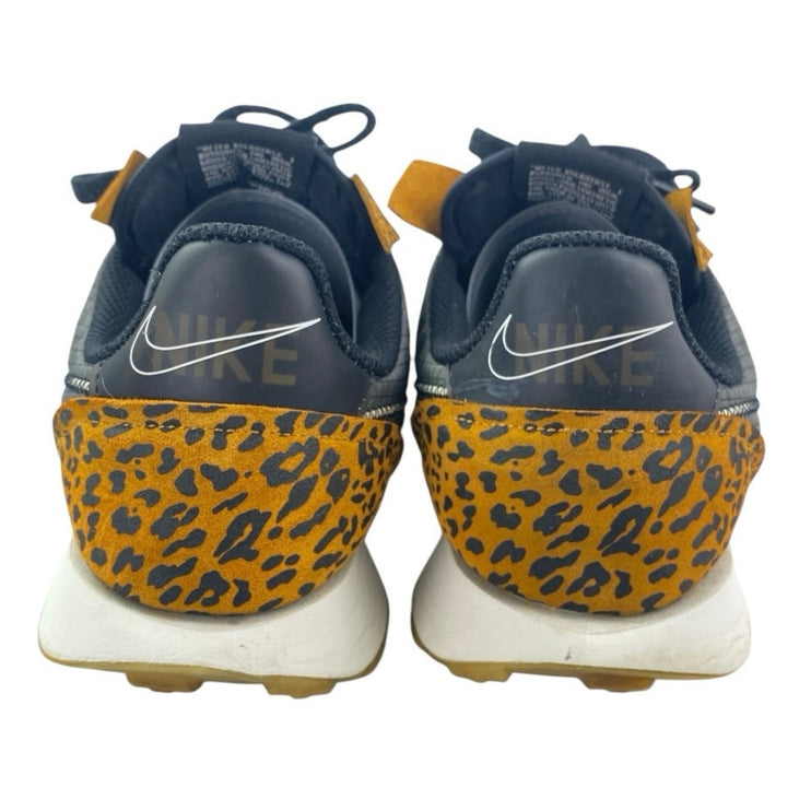 Nike Waffle Racer 2X Yellow Leopard Lace Up Low Top Athletic Sneakers Shoes 9.5