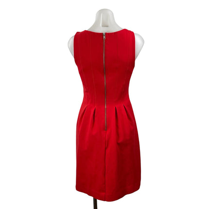 J.Crew Red Sleeveless Scoop Neck Tank Pleated Fit & Flare Mini Dress Size 4
