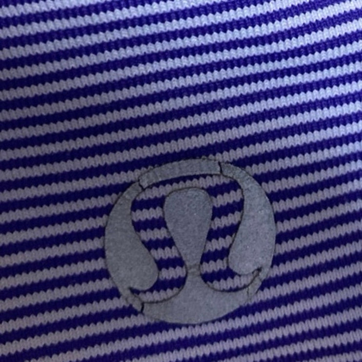 Lululemon Energy Blue Striped Strappy Sleeveless Yoga Sports Bra Crop Tank Top 4