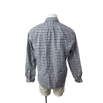 J.Crew Oxford Mens Blue Plaid Slim Fit Long Sleeve Button Down Shirt Top Size XL