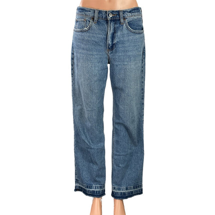 Abercrombie & Fitch The Baggy Low Rise Women's White Wide Leg Denim Jean Size 0