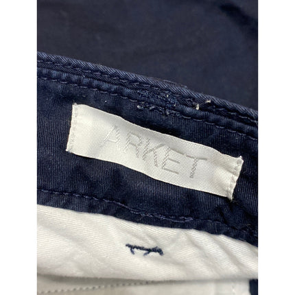 Arket Women's Blue High Waisted Straight Leg Bermuda Chino Khaki Shorts Size M