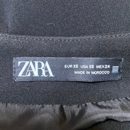 Zara Black Ruffle Zip Tie Waist Mini Tennis Golf A-Line Flared Skirt Skort Sz XS