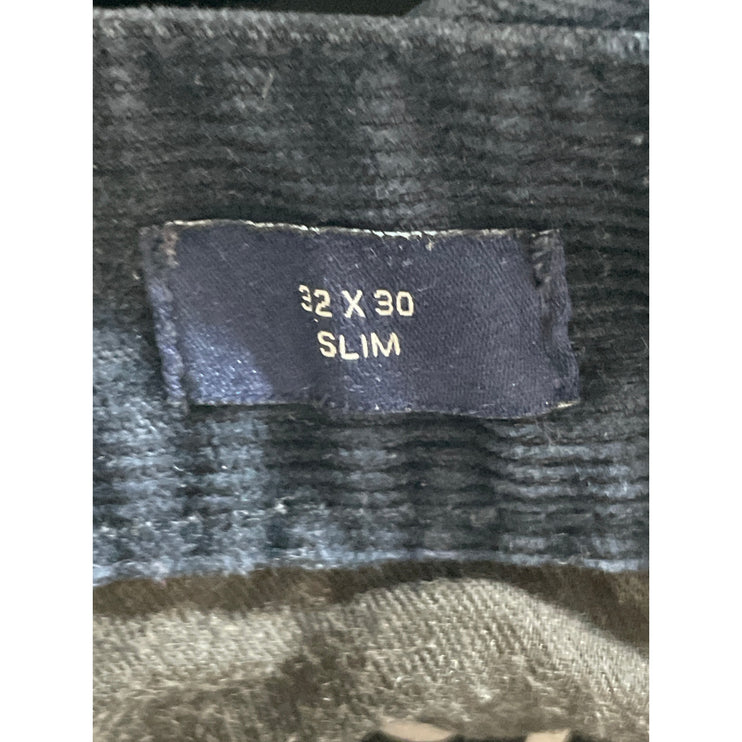 Gap Men's Navy Blue Corduroy Slim Fit Mid Rise Trousers Denim Jeans Size 32x30