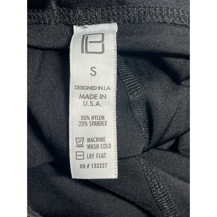 Body Language Women's Black Coated Mesh Trim Yoga Athletic Leggings Pants Size S