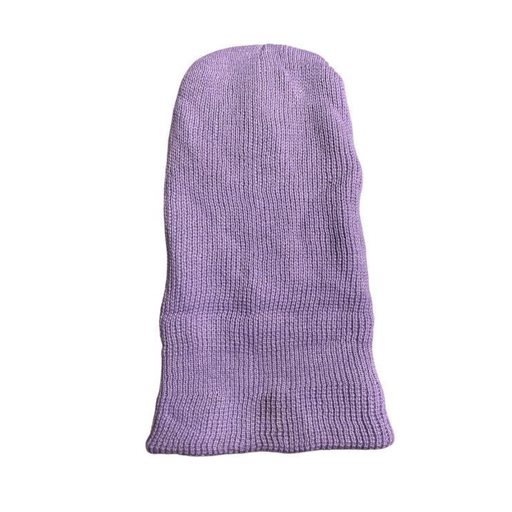 Women's Purple Ribbed Knit 3-Hole Face Neck Winter Balaclava Ski Mask OS
