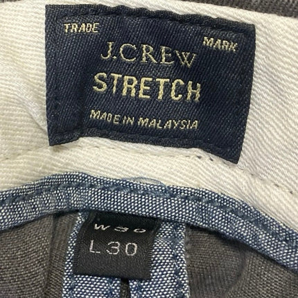 J.Crew Men's Gray Stretch Tapered Mid Rise Chino Khaki Trousers Pants Size 30