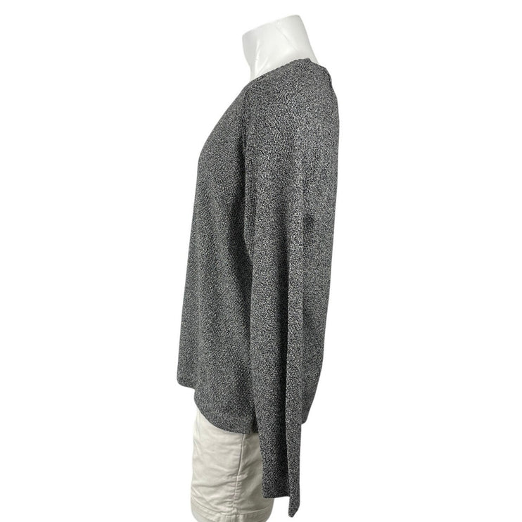 NEW Weatherproof Men Gray Knit Textured Crew Neck Long Sleeve Sweater Top Size L