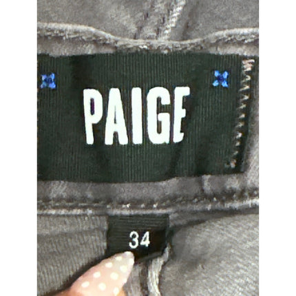 Paige Womens Purple High Waisted Casual Cotton Slim Straight Denim Jeans Size 34