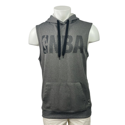 NBA Men's Gray Fleece Line Hoodie Hooded Tank Sleeveless Sweatshirt Vest Size M