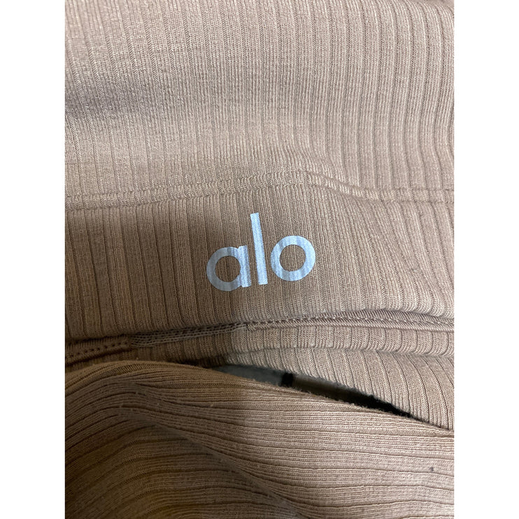 Alo Yoga Ribbed Defined Scoop Neck Long Sleeve Gym Athletic Activewear Bra Top S