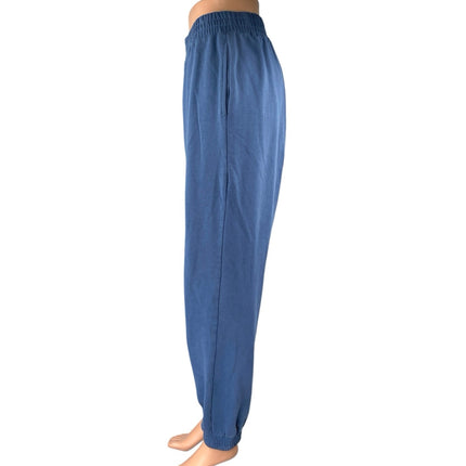 Superdown Women's Blue High Rise Elastic Waist Pull On Tapered Jogger Pants Sz M