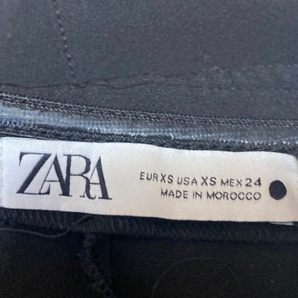 Zara Women's Black High Waisted Skinny Zipper Trousers Leggings Pants Size XS