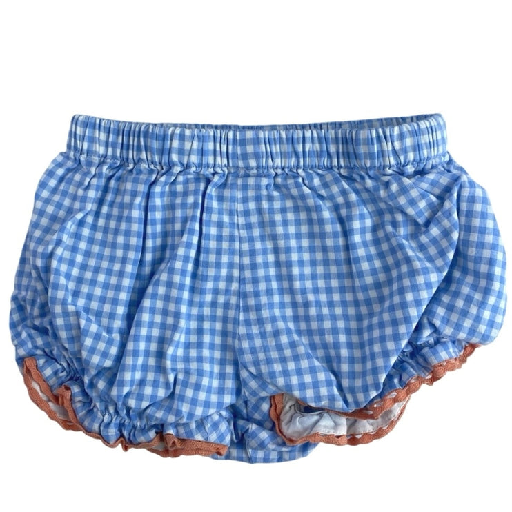 Joie Infant Baby Blue Gingham Checkered Embroidered Matching Dress Set Size 3-6M