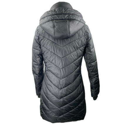 Abercrombie & Fitch Womens Black Full Zip Down Parka Hooded Puffer Coat Jacket S