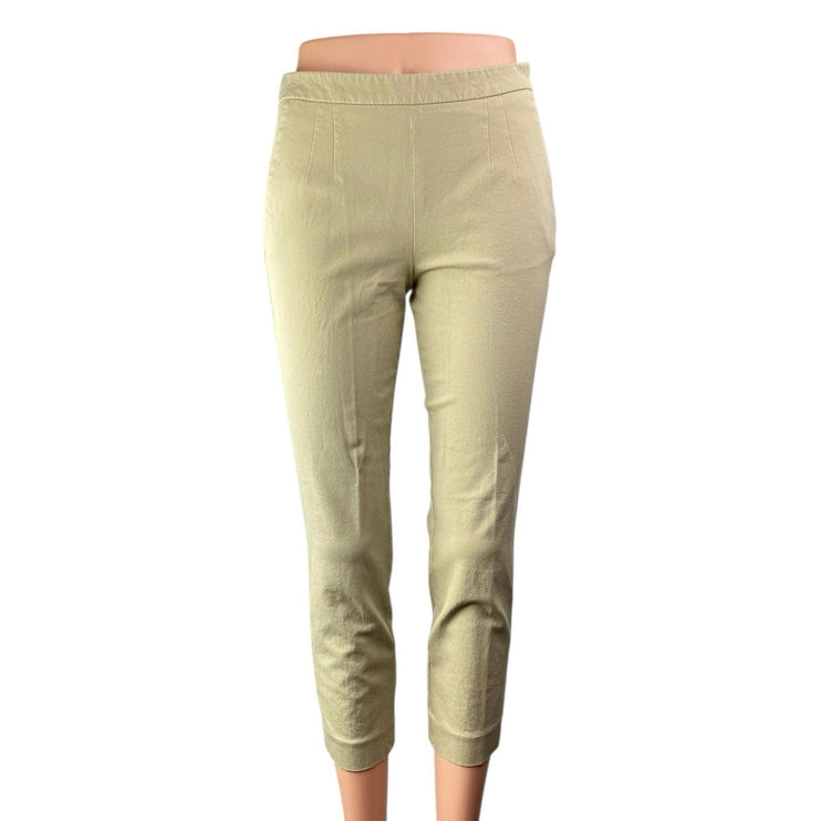 J.Crew Martie Beige Tan Bi-stretch Cotton Mid Rise Skinny Trousers Pants Size 2