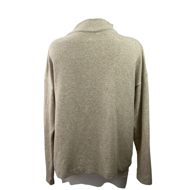 Uniqlo Women's Cream Tan Knit Turtle Neck Long Sleeve Pullover Sweater Top Sz M
