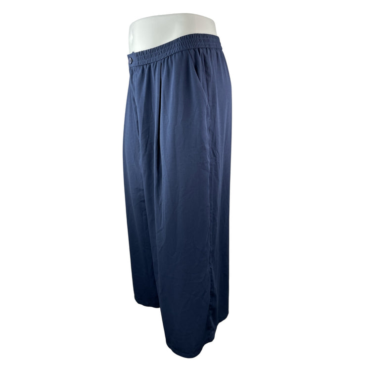 NEW Cider Women's Navy Blue Wide Leg High Rise Baggy Trousers Pants Size 4XL