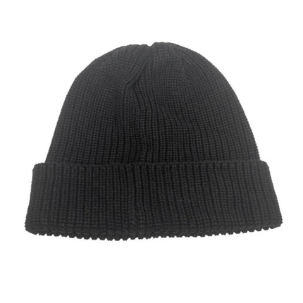 Ser.O.Ya Black Embroidered Logo Cuffed Knit Bonnet Beanie Cap Hat One Size
