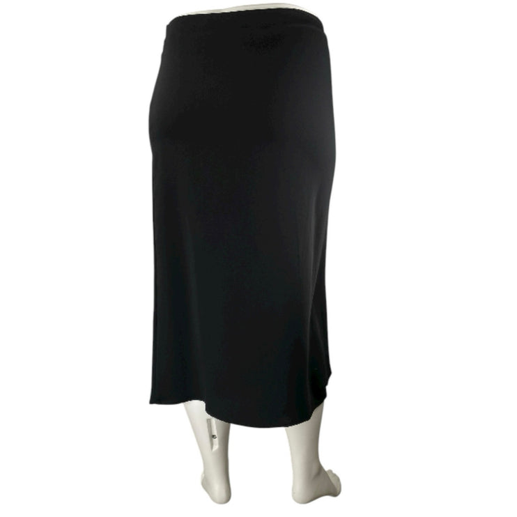 Zara Womens Black High Waisted Pull On Career Straight Pencil Midi Skirt Size XL