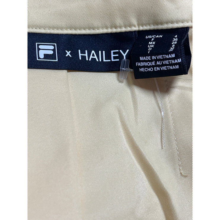 Fila x Hailey Women's Yellow Mid Waist Pleated Golf Tennis Mini A Line Skirt 4