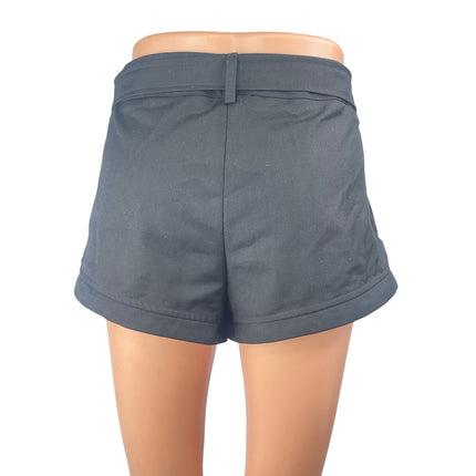 Lioness Women's Gray Mid Rise Belted Slim Fit Straight Leg Mini Shorts Size L