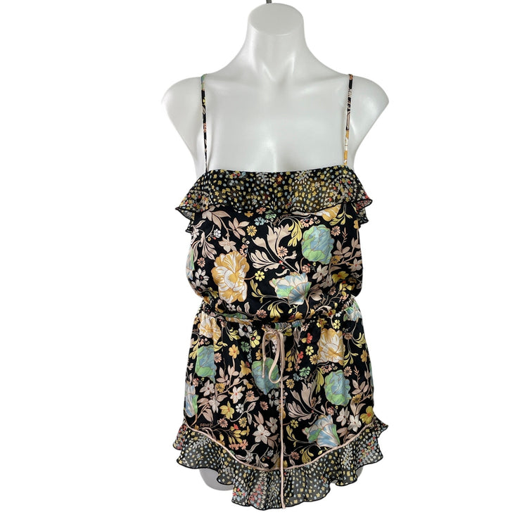 Victoria's Secret Multicolor Ruffle Floral Cami Romper Sleepwear Pajamas Size S