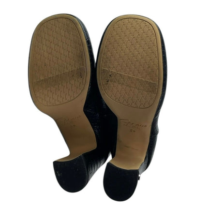 Circus by Sam Edelman Black Croc Leather Zip Up Heeled Knee High Boots Size 5.5