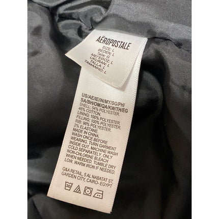 Aeropostale Men's Black Long Sleeve Full Zip Varsity Bomber Coat Jacket Size L