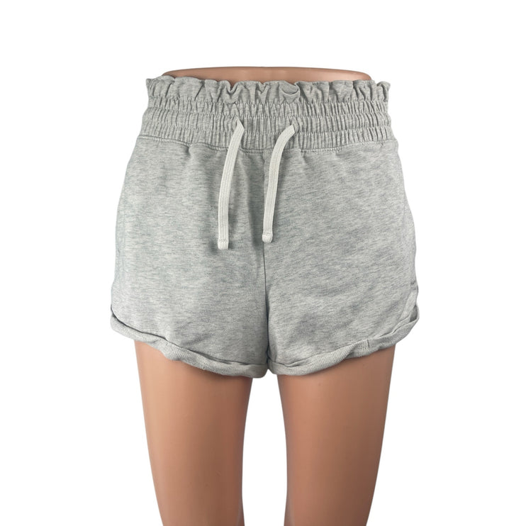 Hollister Gray High Rise Elastic Waist Drawstring Athletic Sports Sweat Shorts S