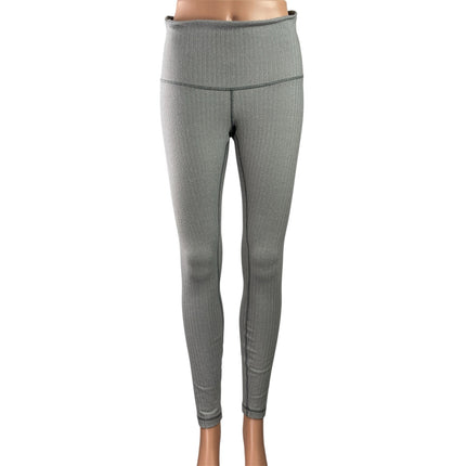 Lululemon Wunder Under Gray Chevron Print Mid Rise Workout Yoga Leggings Pants M