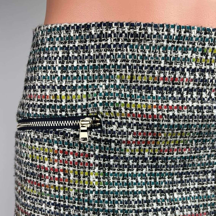 Ann Taylor Loft Multicolor Tweed Metallic High Waisted A Line Mini Skirt Size 10