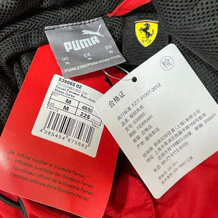 NEW PUMA Scuderia Ferrari Fanwear Women's Red Long Sleeves Rain Coat Jacket Sz M