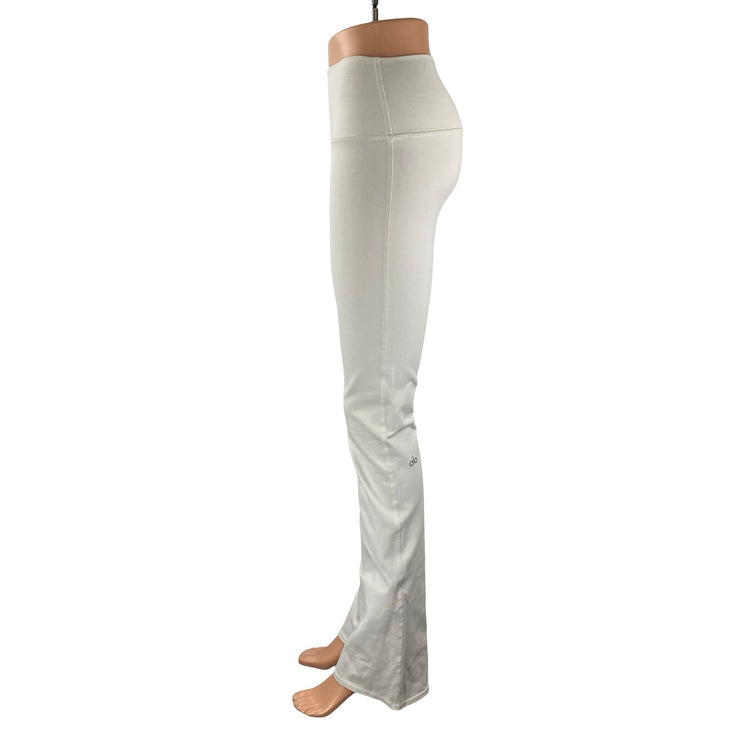 Alo Women's White High Rise Flare Yoga Gym Athletic Activewear Leggings Pants S