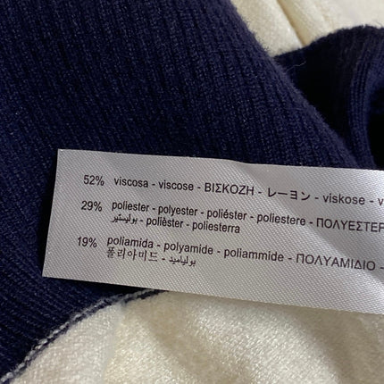 Zara Women's Cream Black Button Down V-Neck Long Sleeve Knit Cardigan Sweater L