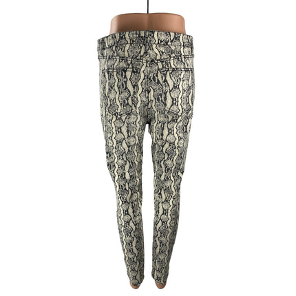 Wild Fable Women's Gray Snakeskin High Rise Skinny Jeggings Trousers Pants Sz 12