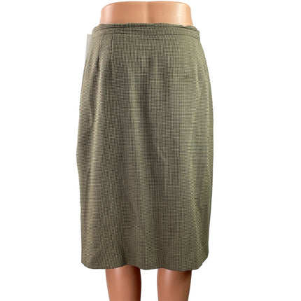 NEW Giorgio Armani Women's Gray Tweed Pleated Slit Pencil Midi Skirt Size 10