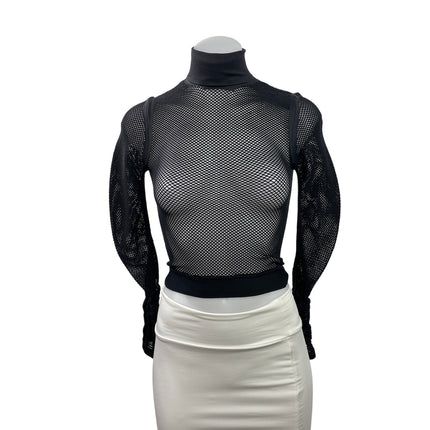 Urban Outfitters Out From Under Fishnet Mesh Sheet Turtleneck Long Sleeve Top XS