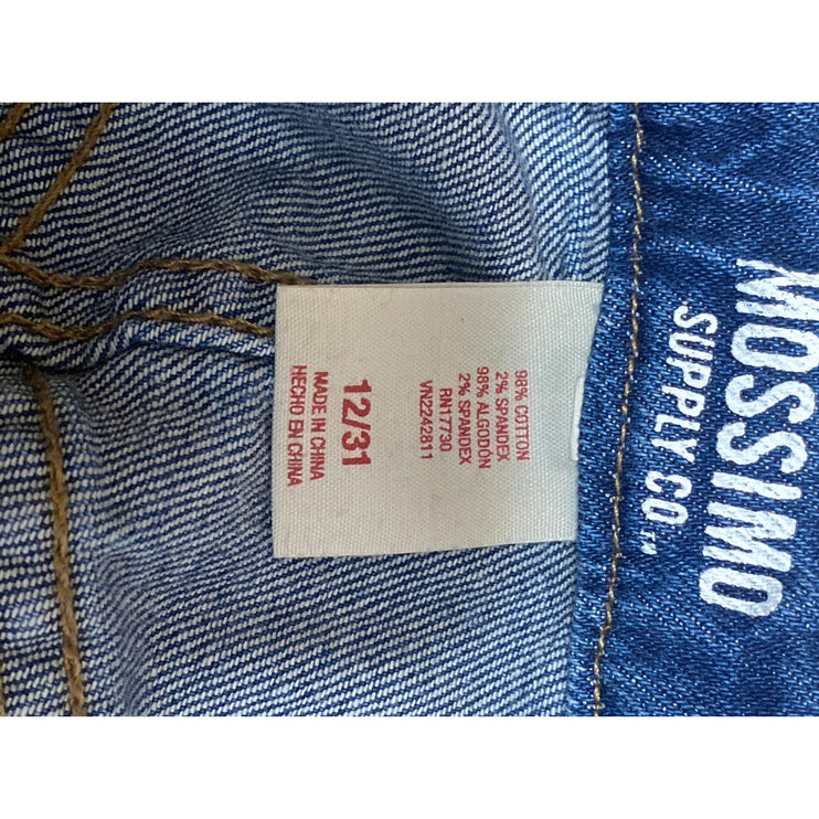 Mossimo Blue Raw Fayed Hem High Rise Mini Deconstructed A-Line Denim Skirt 12/31