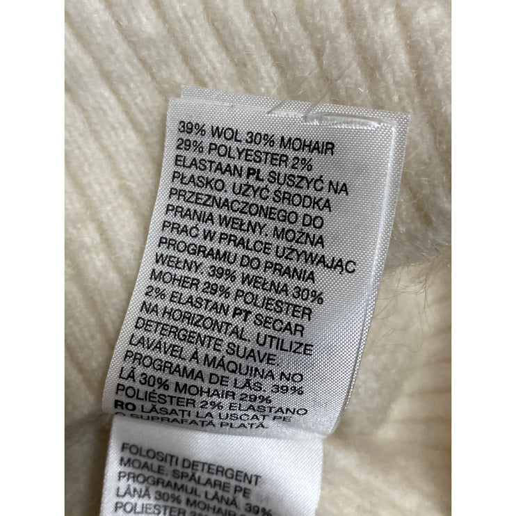 & Other Stories Women's Cream Wool Mohair Turtleneck Long Sleeve Sweater Top S