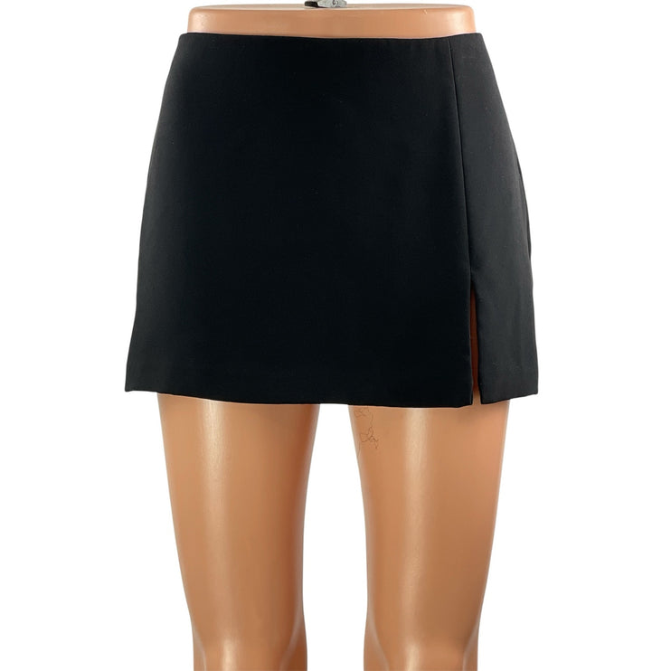 Amanda Uprichard Women's Black High Waisted Mini Skirt Skort Shorts Size XS